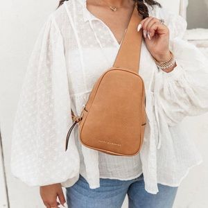 Poppy & Peonies The Roamer Sling Bag in Camel